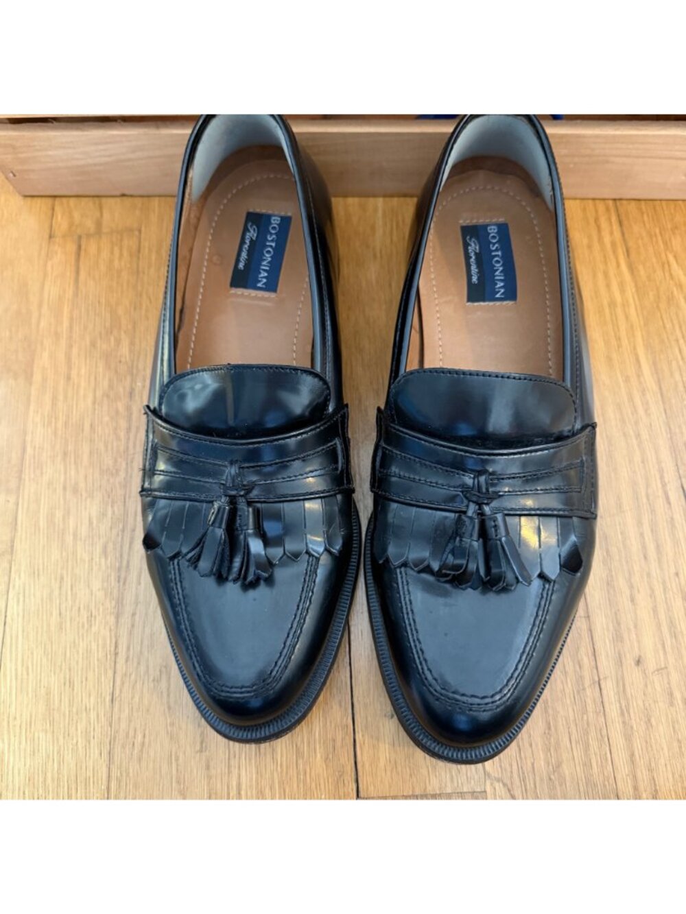 Bostonian Florentine Size 10 M Black Leather Kiltie Tassel Loafers Dress Shoes - Picture 12 of 16